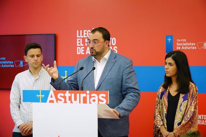 Intervención del secretario general de la FSA-PSOE, presidente del Principado y candidato socialista a la reelección, Adrián Barbón, con motivo de la reunión de la Comisión Ejecutiva Autonómica de la FSA-PSOE.
