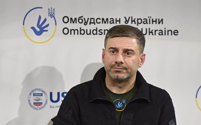 May 4, 2023, Kyiv, Ukraine: Ukrainian Parliament Commissioner for Human Rights Dmytro Lubinets holds a press conference in Kyiv, capital of Ukraine.