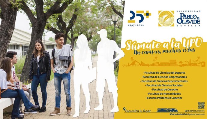 Imagen de la campaña lanzada por la Olavide de Sevilla para dar a conocer la oferta de Grados y Dobles Grados.