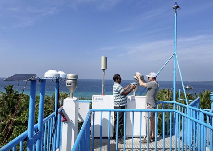 Estación de medición Hanimaadhoo en Maldivas