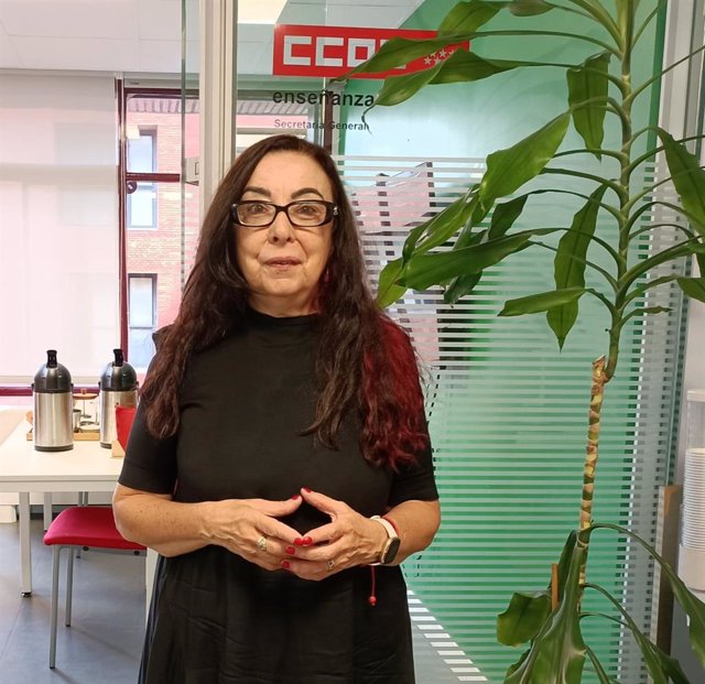 Archivo - La secretaria general de la Federación de Enseñanza en Madrid, Isabel Galvín