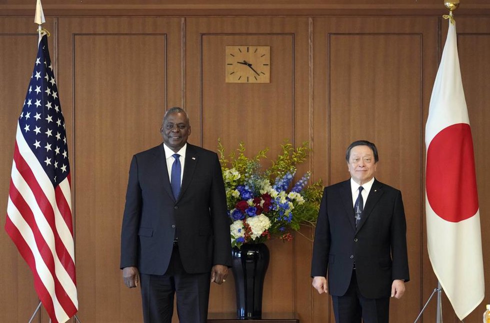 El secretario de Defensa de EEUU, Lloyd Austin, y el ministro de Defensa japonés, Yasukazu Hamada