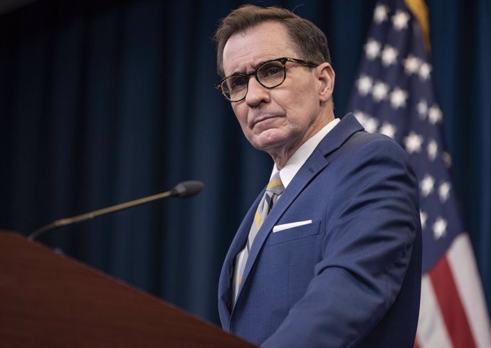 Archivo - 14 February 2022, US, Arlington: Pentagon Spokesman John Kirby speaks during a press conference on the situation in Ukraine and the deployment of US Forces to NATO countries in Eastern Europe. Photo: Ssgt. Brittany Chase/Dod/Planet Pix via ZUM