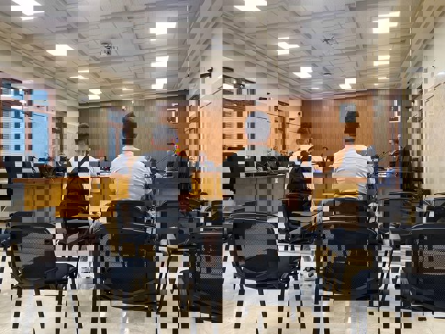 Los acusados, durante el juicio.