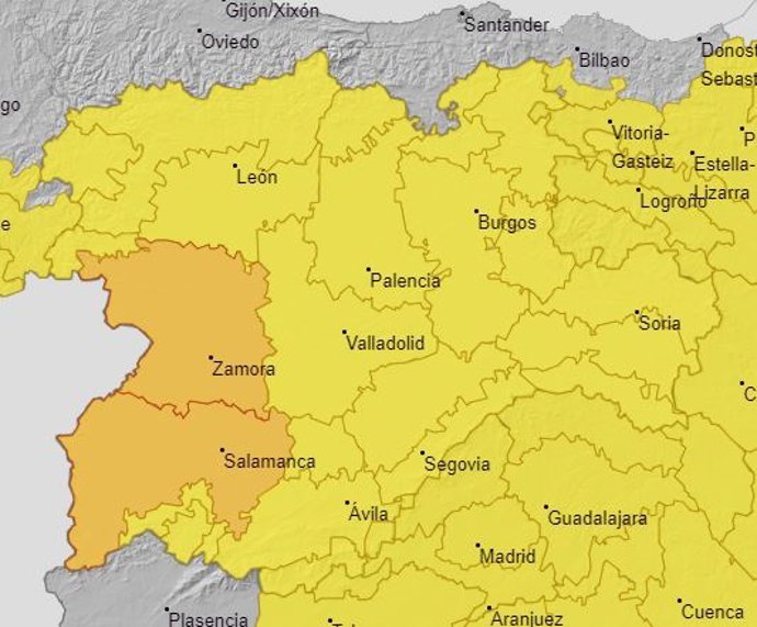 Avisos meteorológicos para este jueves en Castilla y León.