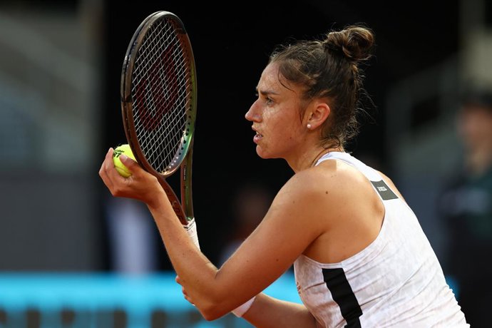 Archivo - Sara Sorribes of Spain in action against Jessica Pegula of United States during the Mutua Madrid Open 2022 celebrated at La Caja Magica on May 04, 2022, in Madrid, Spain.