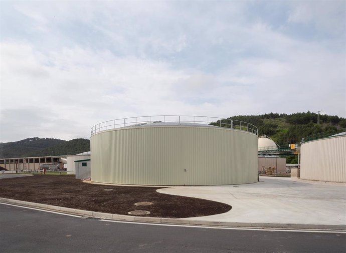 Imagen del nuevo digestor primario incorporado a la Estación Depuradora de Aguas Residuales (EDAR) de Arazuri