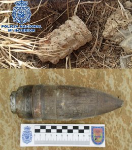 Neutralizados dos artefactos, uno de la Guerra Civil, hallados en propiedades particulares, en Huesca.