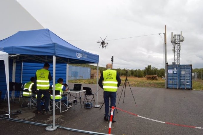 El centro Atlas acoge las pruebas de validación de un sistema robótico aéreo diseñado en Andalucía