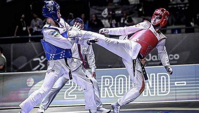 El taekwondista español Joan Jorquera durante el Mundial de 2023