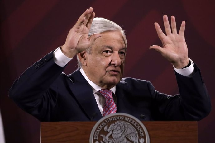 May 29, 2023, Mexico City, Mexico City, Mexico: May 29, 2023, Mexico City, Mexico: The President of Mexico, Andres Manuel Lopez Obrador at the daily morning conference at the National Palace in Mexico City. on May 29, 2023 in Mexico City, Mexico (Photo by