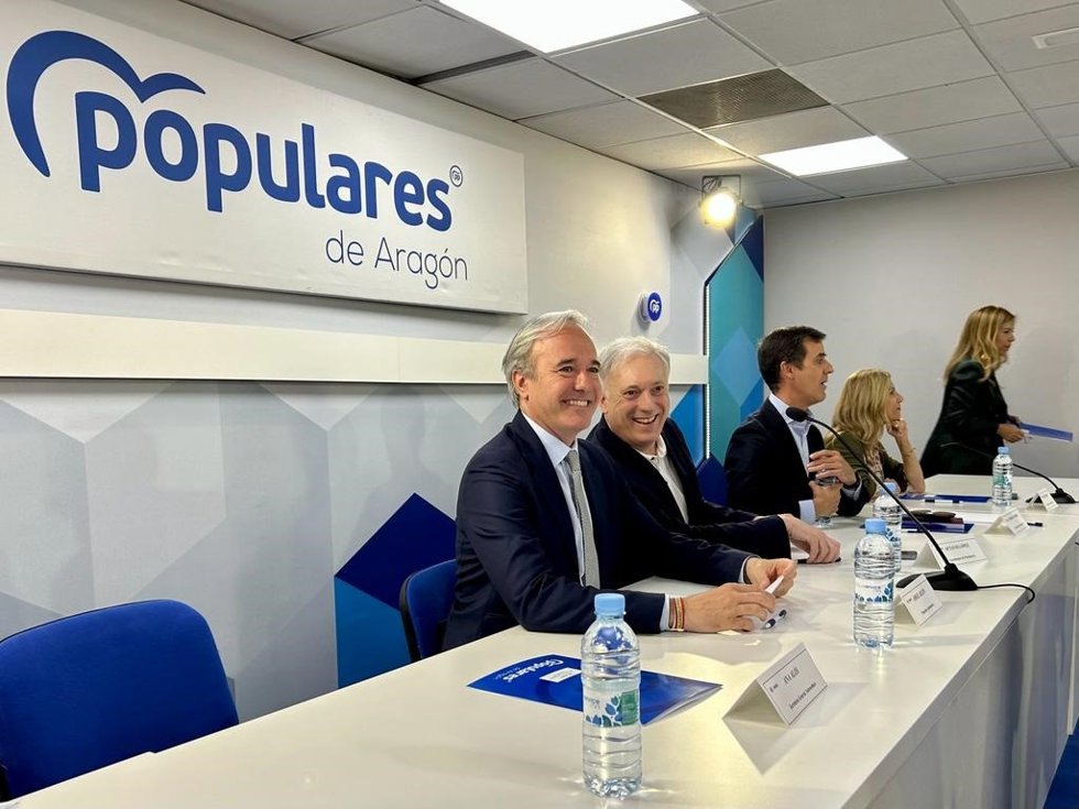 El presidente del PP Aragón, Jorge Azcón, ha presidido la Junta Directiva Regional.