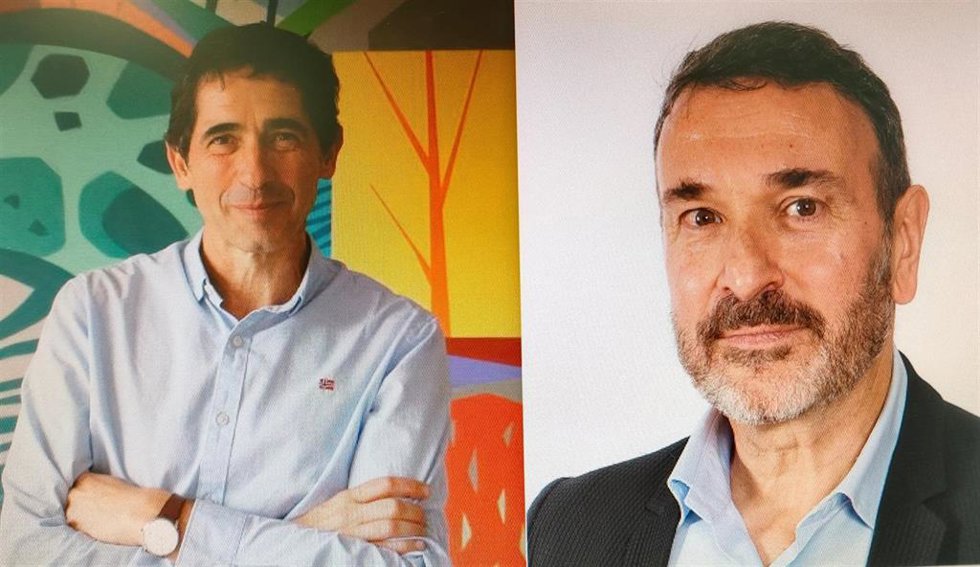 Editores de la revista 'Diecisiete': Carlos Mataix, director del Centro de Innovación en Tecnología para el Desarrollo Humano de la Universidad Politécnica de Madrid y Olivier Longué, director general de Acción contra el Hambre
