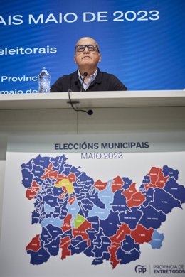 El presidente provincial del PP, Manuel Baltar, tras la junta directiva.