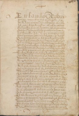 Documento manuscrito que la Diputación de Cáceres expone en Pintores 10 con motivo de la Semana Internacional de los Archivos