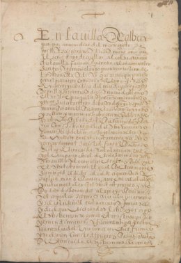 Documento manuscrito que la Diputación de Cáceres expone en Pintores 10 con motivo de la Semana Internacional de los Archivos