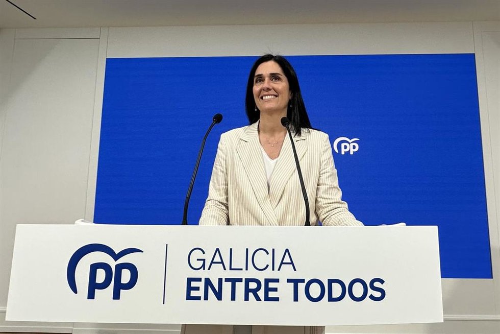 La secretaria general del PPdeG, Paula Prado, en rueda de prensa.