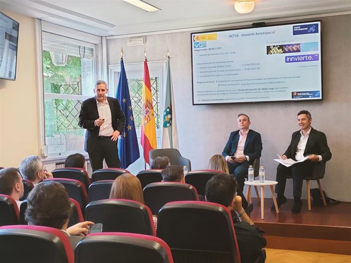 Miguel Belló, comisionado del PERTE aeroespacial, participa en la Asamblea General Extraordinaria del Consorcio Aeronáutico Gallego (CAG) en Vigo.