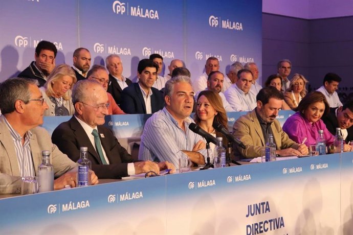 El coordinador general del PP, Elías Bendodo, en la clausura de la Junta Directiva Provincial del PP de Málaga.