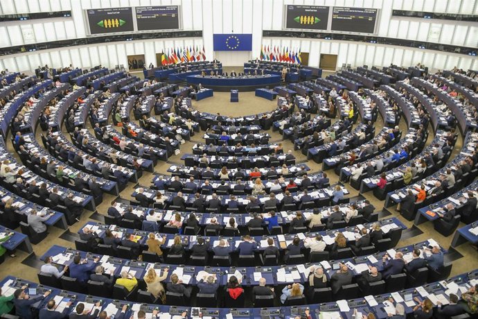 HANDOUT - 10 May 2023, France, Strasbourg: A general view of a plenary session of the European Parliament. Photo: Philippe Stirnweiss/European Parliament/dpa - ATTENTION: editorial use only and only if the credit mentioned above is referenced in full