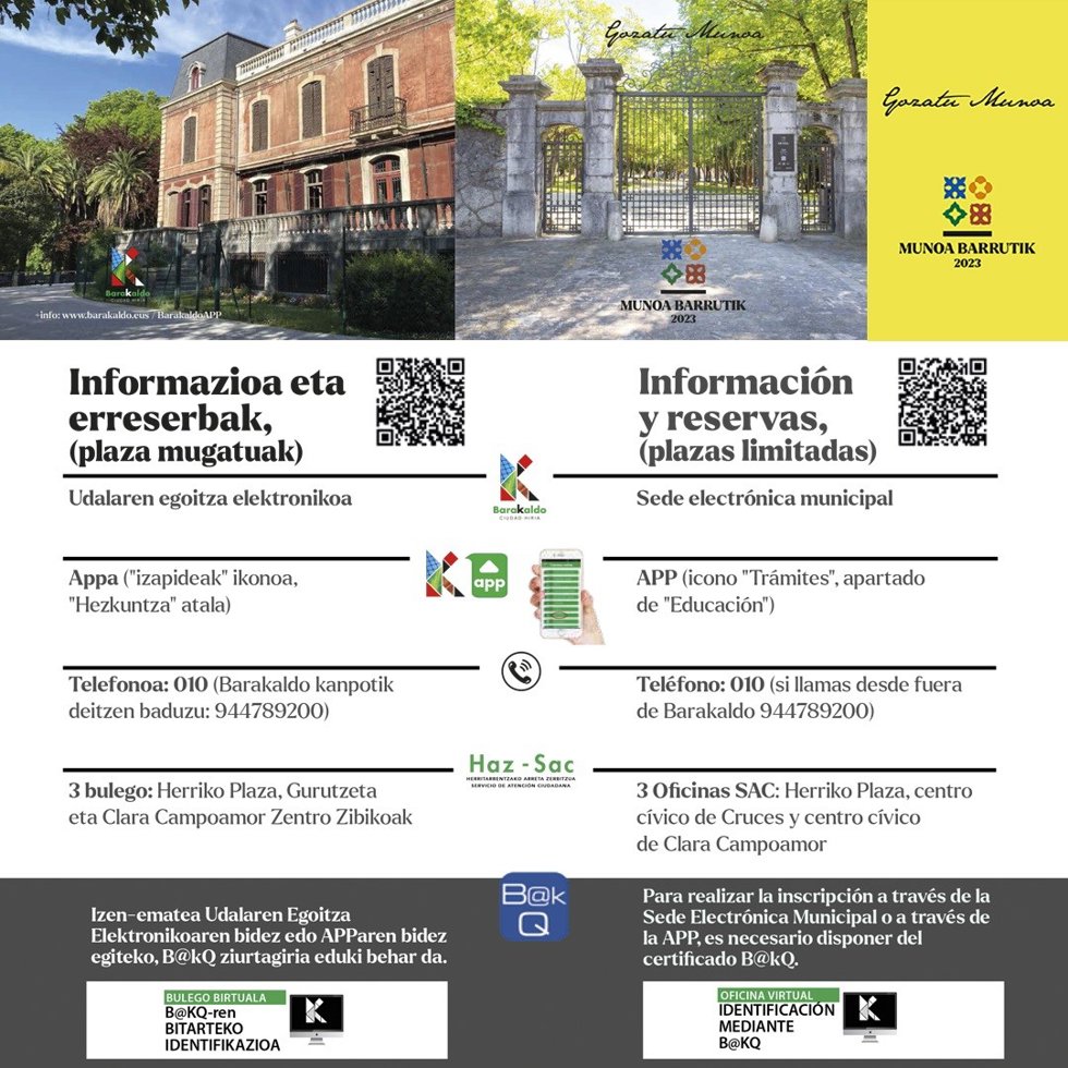 Cartel con información de las visitas al Palacio Munoa.