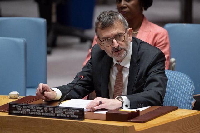 UNITED NATIONS, May 22, 2023  -- Volker Perthes, the UN secretary-general's special representative for Sudan and head of the United Nations Integrated Transition Assistance Mission in Sudan, briefs a Security Council meeting about recent developments in S
