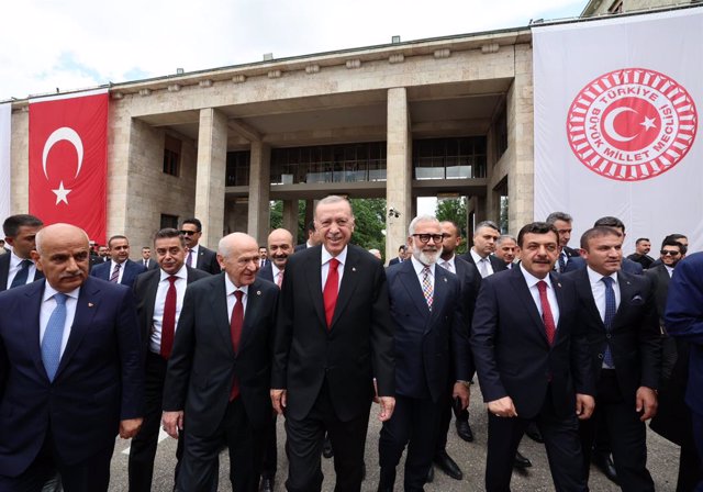 June 2, 2023, Istanbul, Istanbul, Turkey: Turkish President Recep Tayyip Erdogan participates in the ceremony of taking the constitutional oath of parliament representatives in the 28th session, on June 2, 2023