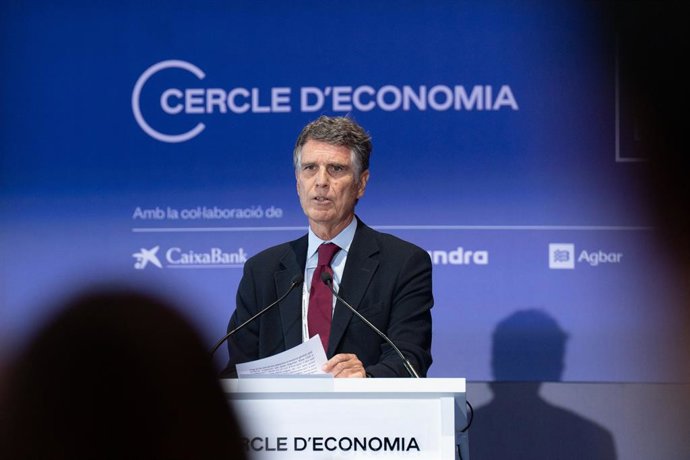 El president del Cercle d'Economia, Jaume Guardiola, en la inauguració de la 38a Reunió Cercle d'Economia