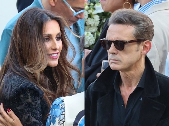 Paloma Cuevas y Luis Miguel en la boda del hijo de Rosa Clará, en París