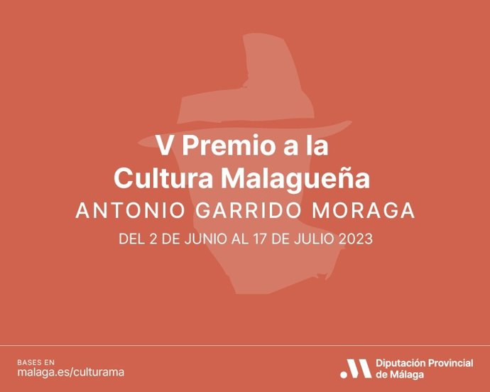 Cartel del V Premio a la Cultura Malagueña Antonio Garrido Moraga