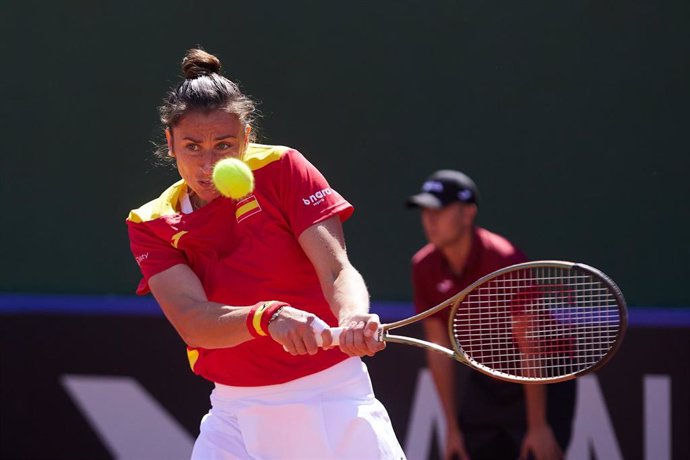 Archivo - Sara Sorribes, durante un partido.