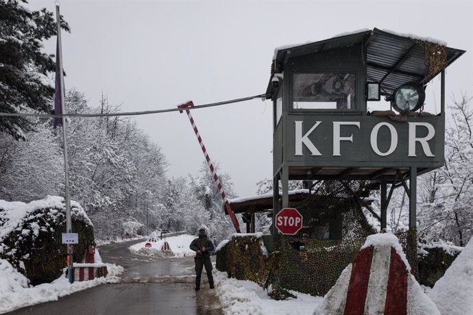 Archivo - January 21, 2018 - Kosovo - Kosovo - KFOR a few hundred meters from Decani - The Visoki Decani Monastery (Cyrillic Serbian: ???????? ?????? ??????. in Serbian Latin: Manastir Visoki Decani), or, more simply, Decani Monastery, is a Serbian Or