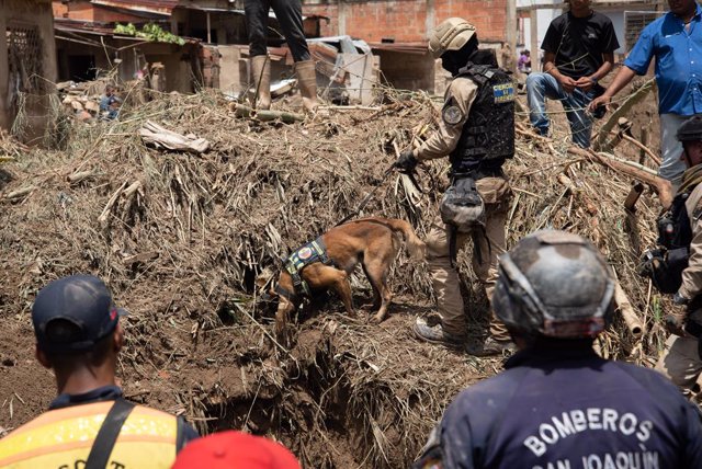 Archivo - LAS TEJERIAS, Oct. 12, 2022  -- Rescuers operate at the site of a landslide in the town of Las Tejerias, Venezuela's north central state of Aragua, Oct. 10, 2022.