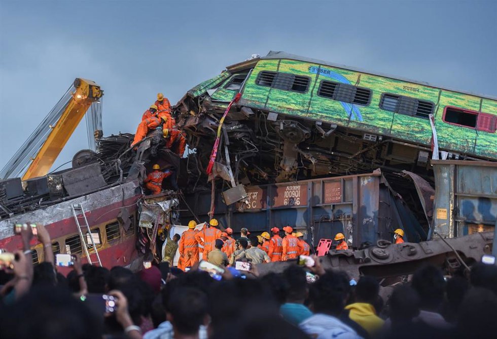 Colisión de trenes en el estado indio de Odisha 