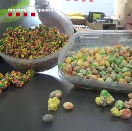 Golosinas con cannabis intervenidas por los Mossos d'Esquadra.