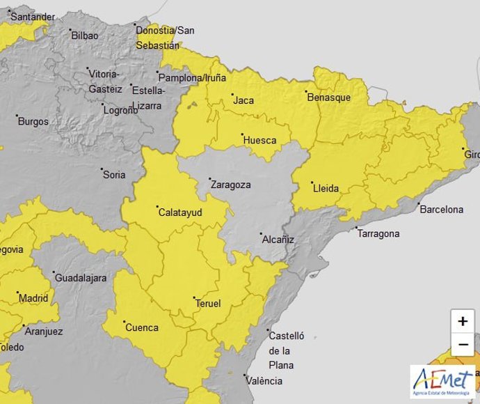 Ampliación horario del aviso amarillo por lluvias y tormentas para este domingo, 4 de junio.
