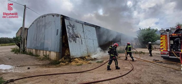 Incendio en una granja de Salsadella