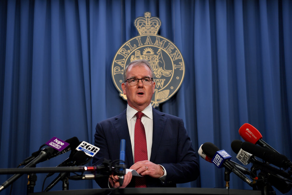 NSW Attorney General Michael Daley addresses the media regarding the Special Commission of Inquiry into the conviction of Kathleen Folbigg. Sydney Monday, June 5, 2023. (AAP Image/Bianca De Marchi) NO ARCHIVING