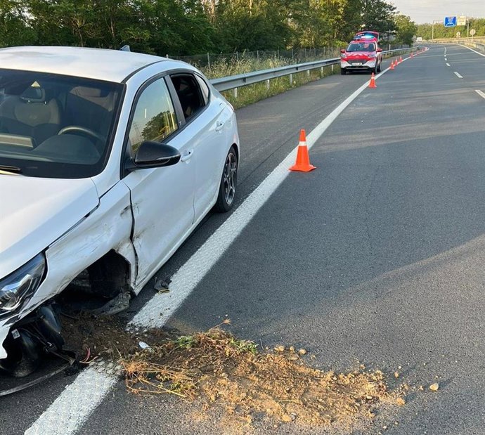 Accidente en Orkoien, en el que el conductor ha sido imputado por cuadruplicar tasa de alcoholemia.