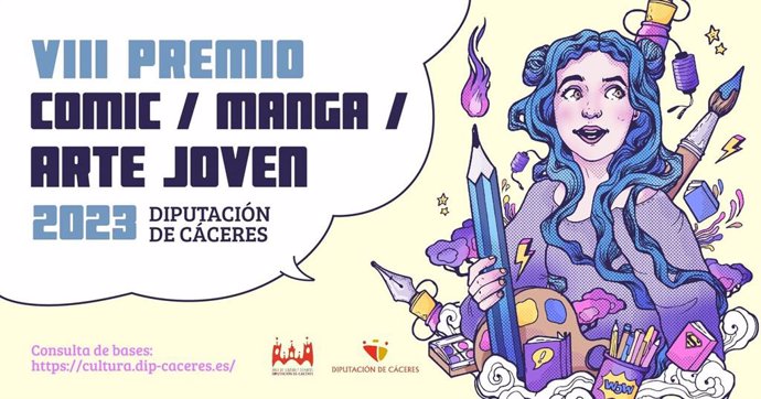Cartel del premio de Cómic que convoca la Diputación de Cáceres