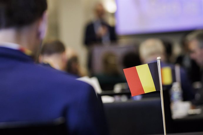 Archivo - Imagen de archivo de una bandera de Bélgica.