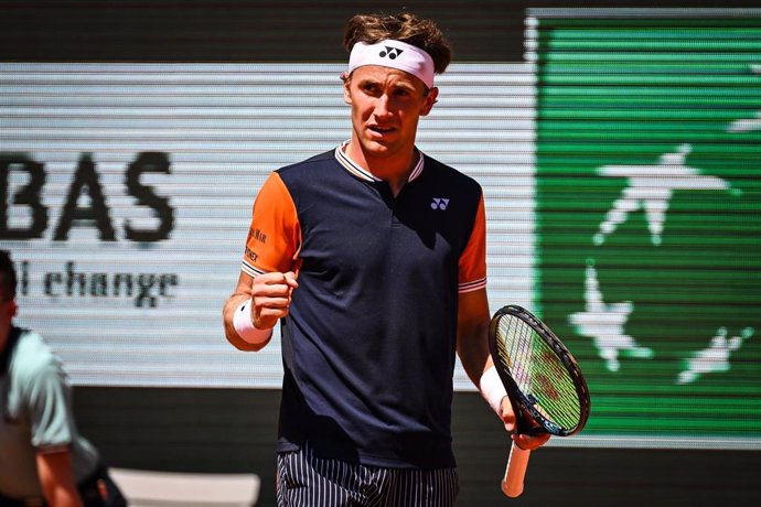 El tenista noruego Casper Ruud durante un partido en Roland Garros 2023