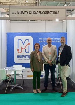Estand del proyecto 'Muevity' en la Cumbre Mundial del Transporte Público