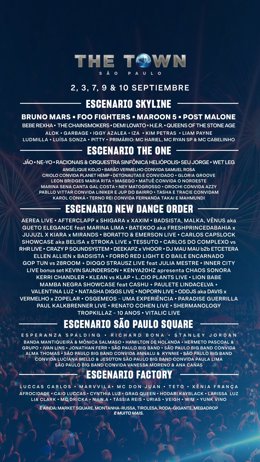 Archivo - Cartel completo del festival The Town.