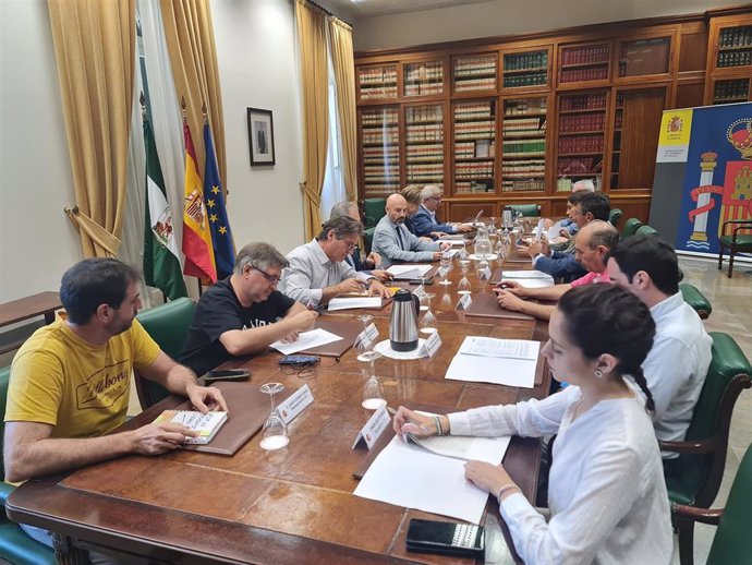 Reunión de la Comisión de Seguimiento de PFEA Málaga, que preside el subdelegado, Javier Salas.