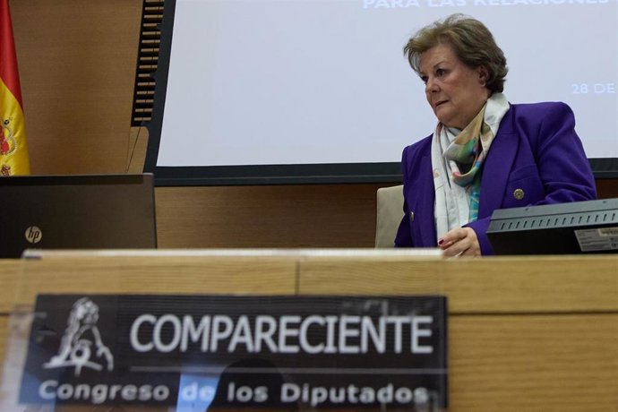 Archivo - La presidenta del Tribunal de Cuentas, Enriqueta Chicano, ante  la Comisión Mixta 