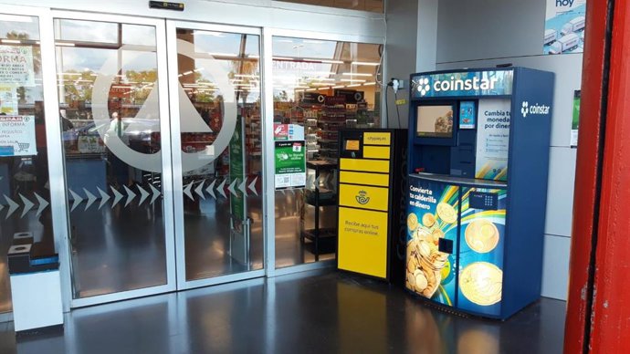 Quiosco Coinstar en un establecimiento Spar.