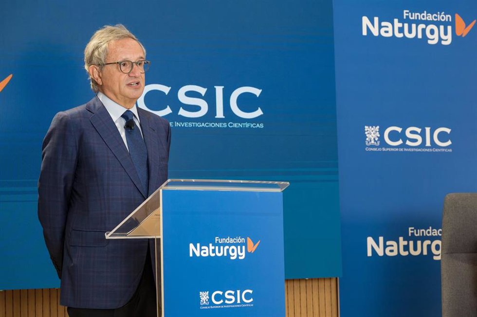 El presidente de Fundación Naturgy, Rafael Villaseca, en la jornada 'Investigación e innovación en el sector de la energía'.