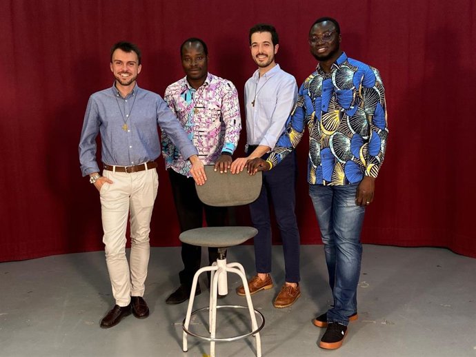 Archivo - Diego Borbolla, Emmanuel Lokossu, Luis Álvarez y Paulin Kolani.