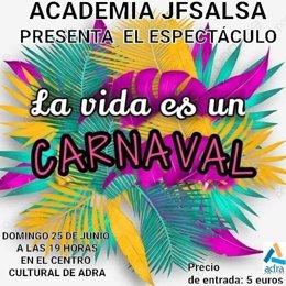 La Asociación Jfsalsa presentará 'La vida es un Carnaval' en el Centro Cultural de Adra el 25 de junio